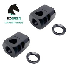 2 Pack 1/2 28 Thread Muzzle Brake Anodized Black For 9mm Glock Free Crush Washer
