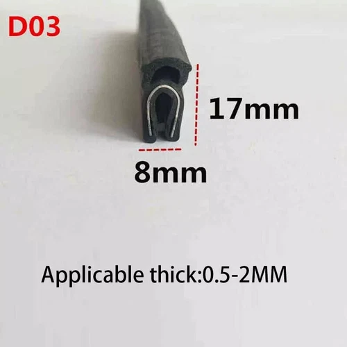 EPDM Rubber U-Shape Edge Trim Sealing Strip Car Door Guard Seal Edging Protector - Picture 45 of 64
