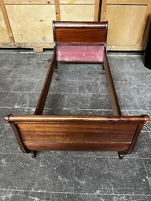 Buy Antique Mahogany (?) Lit Bateau Daybed With Reupholstered Mattress