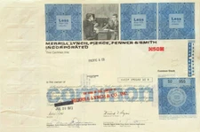 Merrill Lynch stock certificate now Bank of America captures name change