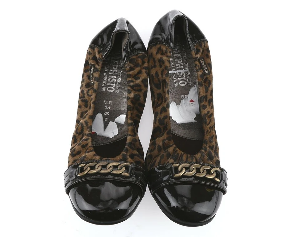 Mephisto Alison Mujer Cuero Marrón Estampado Leopardo Sin Cordones Puntera Plana Talla 8 Foto 3 de 4