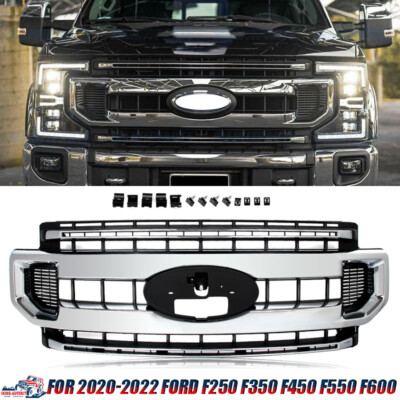 For 2020-2022 Ford F250 F350 F450 F550 F600 Super Duty XLT Front Grille Chrome