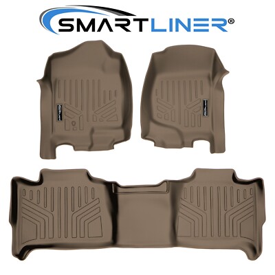 SMARTLINER Custom Fit Floor Mats 2 Row Liner 2007-2014 Tahoe Suburban Yukon XL