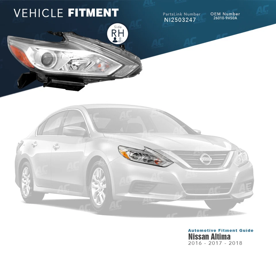 Фара в сборе правая со стороны пассажира для Nissan Altima 16 17 18 - Изображение 2 из 4