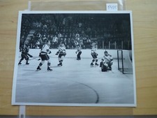 1962 HOCKEY DAvis Bier ORIGINAL PHOTO JACQUES PLANTE NEWYORK VS HENRI RICHARD