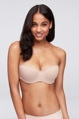 David's Bridal Dominique Molded Seamless Strapless Bra Nude 42C