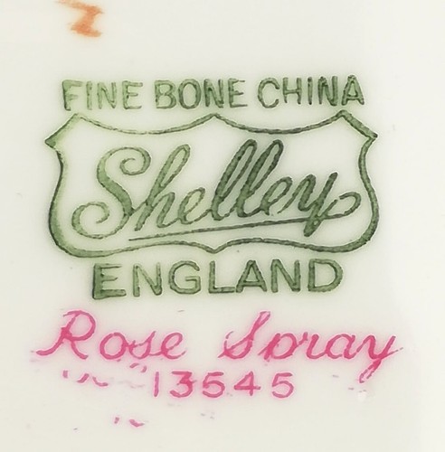 Shelley Trio England Rose Spray Bridal Rose Fine Bone China teacup saucer + B &B - Picture 3 of 3
