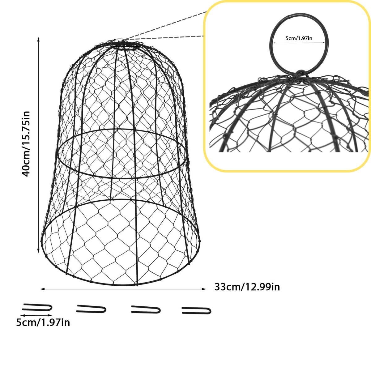 Sapbontchi Lot De 6 Cloches De Jardin Extra Larges En Fil De