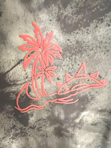 Nike Island Time Palm Tree Sun Beach Surf Gray Pink Kid's Girl T Shirt Top Nwt - Picture 2 of 4