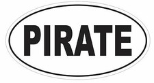 Pegatina de parachoques ovalada pirata o pegatina para casco D2917 portátil celda euro ovalada