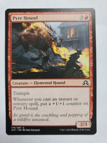 MTG Magic The Gathering Card Pyre Hound Creature Elemental Hound Red ...