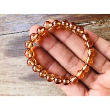 Pulsera Naga Ojo Gema Champagne Joyería Buda Tailandés Amuleto Cuentas Tamaño 10mm.
