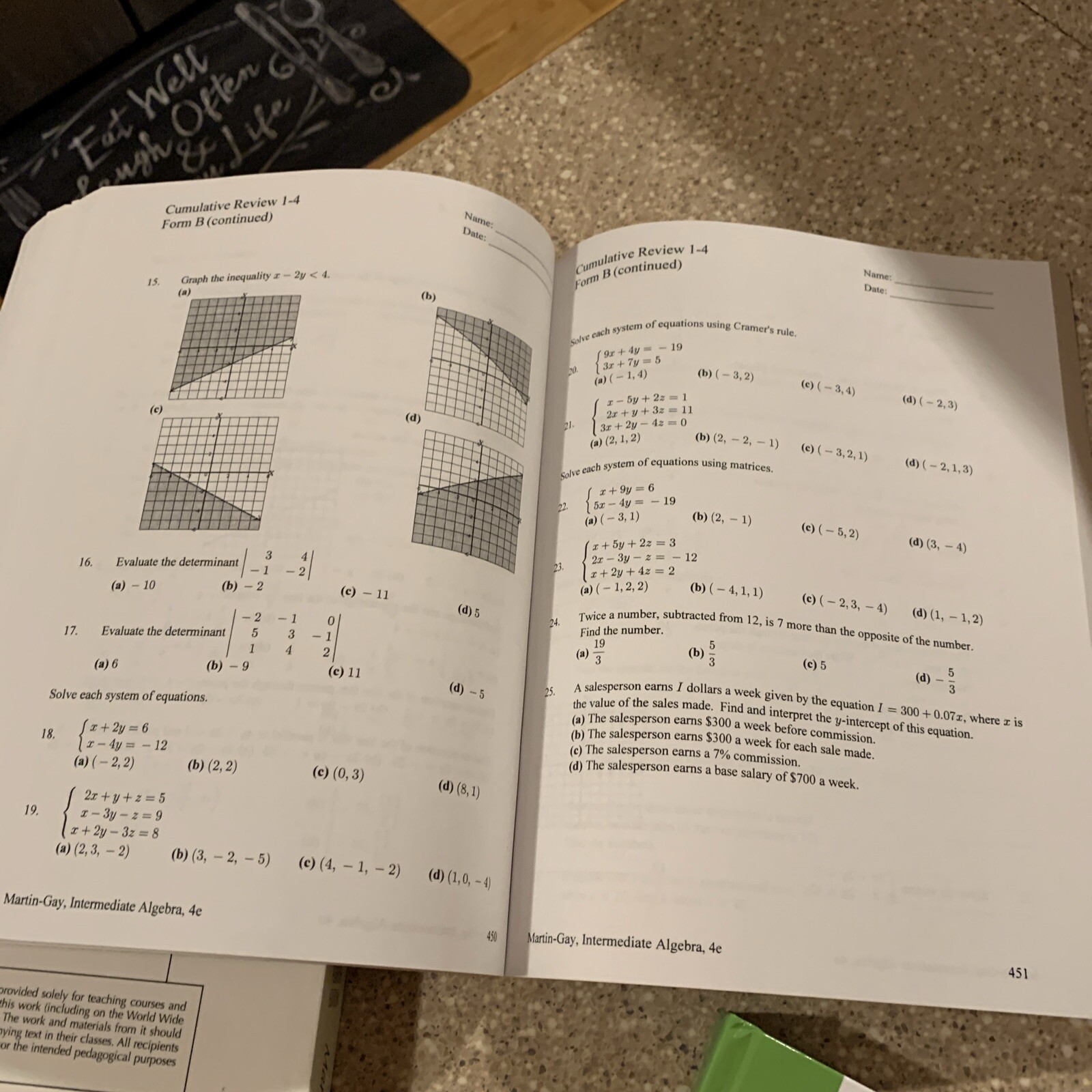 Pearson Intermediate Algebra - Martin - Instructor’s Edition, Tests, Solutions