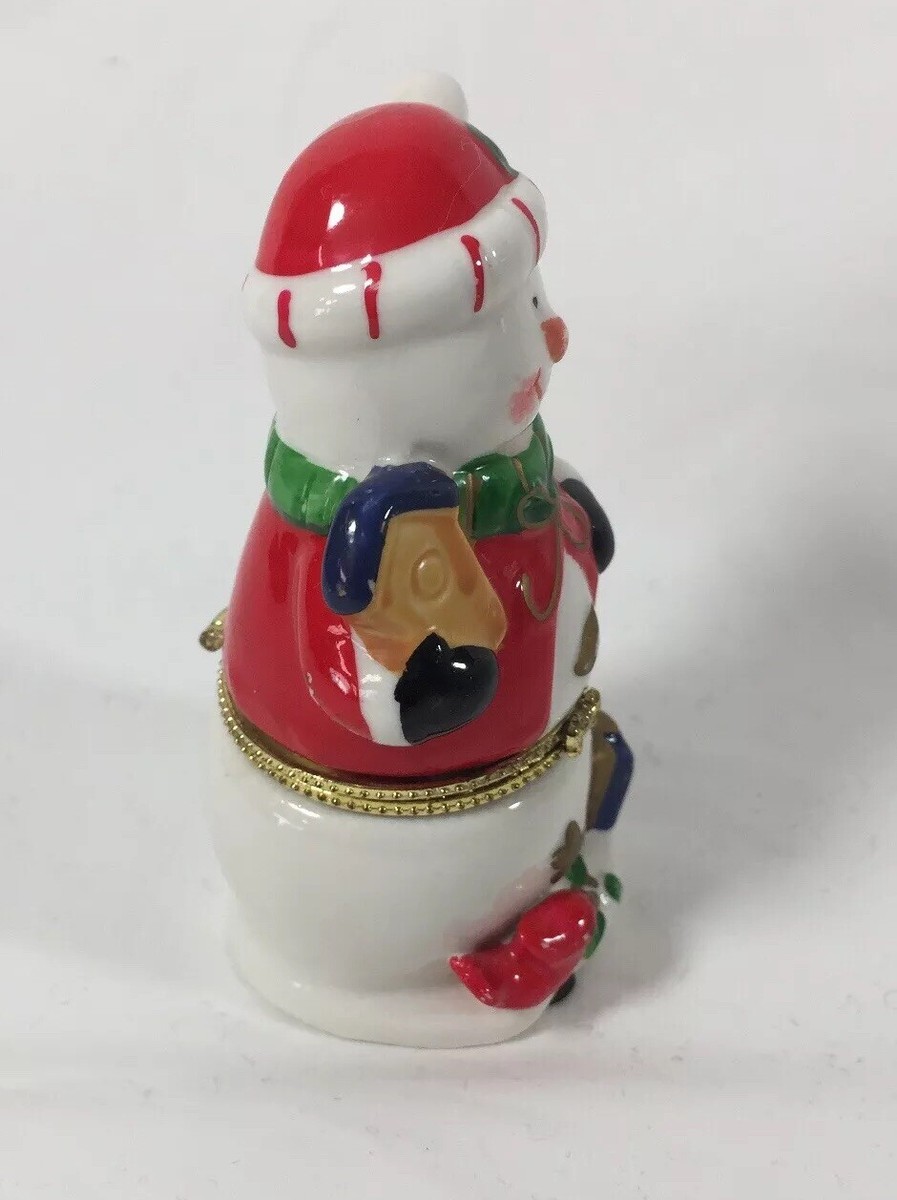 LIMOGES Porcelain Snowman CHRISTMAS TRINKET BOX | eBay