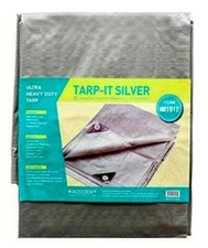 New Water Proof Silver Tarp Poly Cover 12ft X 20 ft Waterproof Multi Purpose