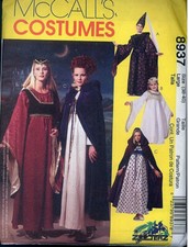 OOP McCalls 8937 Costume Cape Hats Gown Vests Medieval Pattern Misses Size 38-40