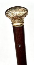 Vintage Antique 19C Gold Filled Top Fancy Swagger Knob Walking Stick Cane