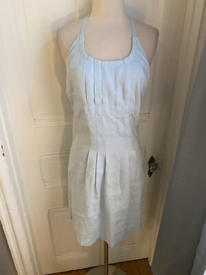 ATHLETA PALE BLUE LINEN DRESS-NET BRA-RIBBON TIE AT NECK & WAISTLINE-SIZEM! | eBay ATHLETA PALE BLUE LINEN DRESS-NET BRA-RIBBON TIE AT NECK & WAISTLINE-SIZEM! | eBay