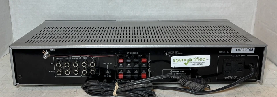 Amplificador integrado estéreo Hitachi HA-1 - de colección - probado y funciona Foto 4 de 4