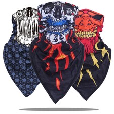 Halloween Skull Half Face Mask Cover Neck Gaiter Bandana Scarf Bandana Men Women