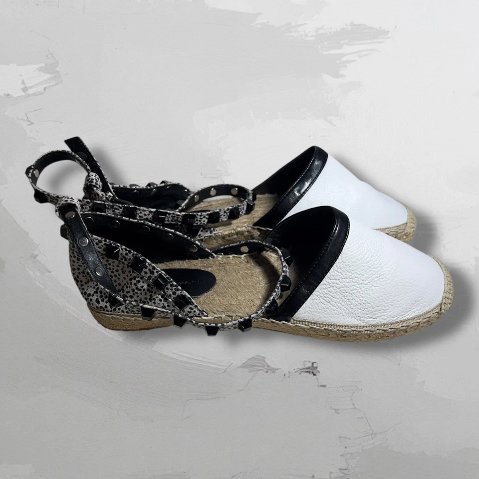 Rebecca Minkoff Gilles Espadrille 踝带 铆钉皮鞋 6 1/2 — 第 2/4 张图片