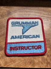 Raro PARCHE de Avión Piloto Grumman American Aircraft Años 80 De Colección Hierro Sobre Logo Instructor