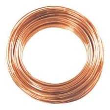 Bare Solid Copper Round Wire ( Dead Soft )  8 - 10 - 12 - 14 Ga. / 5 Ft Coil