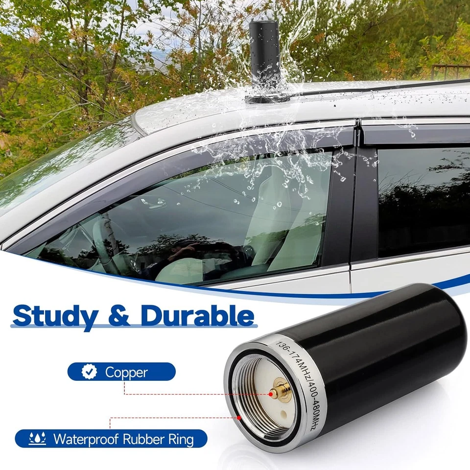 VHF UHF Dual Band Antenna Ham Radio 136-174MHz 400-470MHz NMO Mount PL259 Male - Image 3 of 4