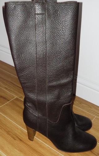 NUEVAS CON ETIQUETAS BOTAS DE CUERO MARRÓN MARKS & SPENCER REINO UNIDO 7.5 EU 41 ZAPATOS DE TACÓN ALTO RODILLA - Imagen 2 de 11