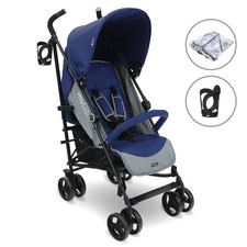 My Babiie MB02 Plus Lightweight Stroller - Blue and Grey