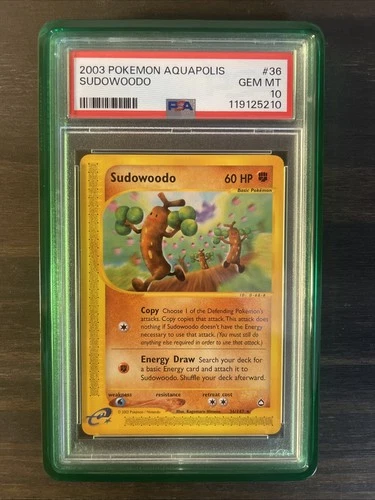 Pokemon TCG Sudowoodo 36/147 Aquapolis E-Reader Non-Holo PSA 10 (POP 36!!!)