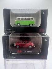 Malibu Int. 187 Vw Bus T1 Samba Green And Vw Kfer Red Lot Of 2 Vws Malibu Int. 187 Vw Bus T1 Samba Green And Vw Kfer Red Lot Of 2 Vws