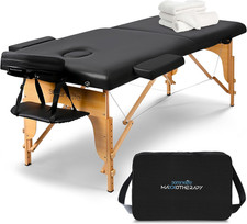 Portable Massage Table 24 Inch, Height Adjustable 3 Sections Massage Bed  Foldi