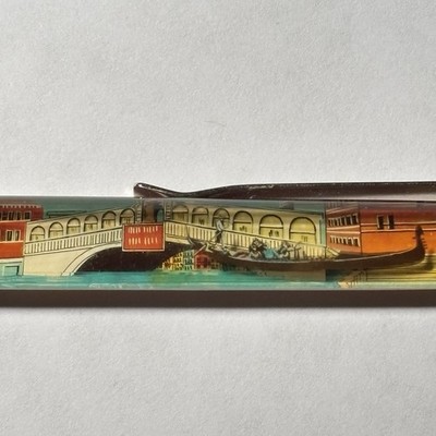 Venezia Venice Italy Floaty Pen Gondola Moves by Rialto Bridge Souvenir Vintage
