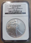 2006W American Silver Eagle NGC MS69 Burnished 20th Ann Silver Dollar Set Label