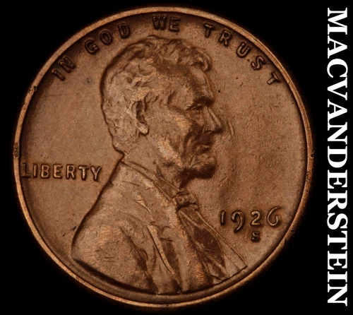1926-S Lincoln Wheat Cent- Almost Uncirculated Semi Key No Reserve #i8155