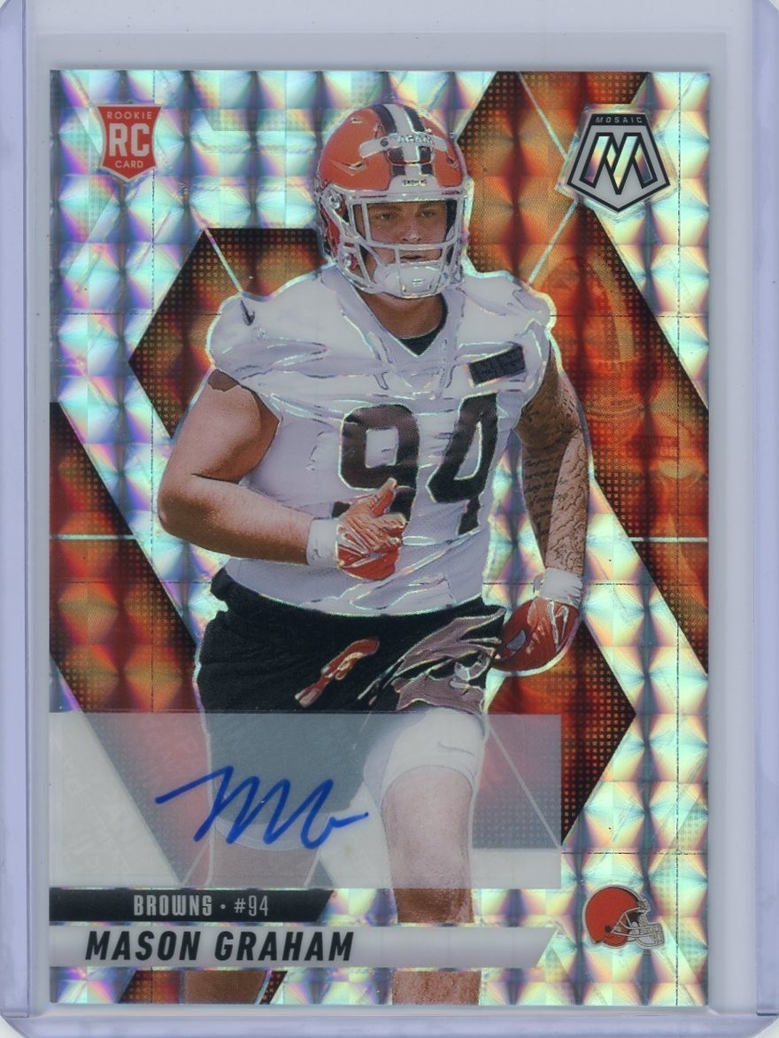 2025 Panini Mosaic Mason Graham Silver Mosaic RC Auto #311 - Cleveland Browns