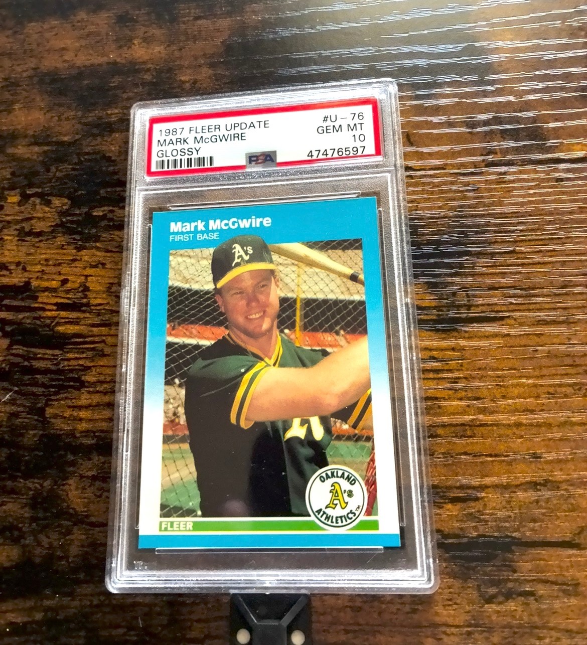 1987 Fleer Mark McGwire Glossy Update Card #U-76 PSA 10 GEM MINT