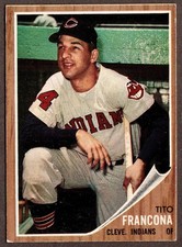 1962 Topps Tito Francona. Cleveland Indians  #97
