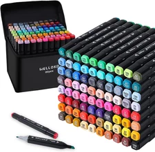 Alcohol Markers, 80 Colors Dual Brush Tip Permanent Art Markers, Coloring Mar...
