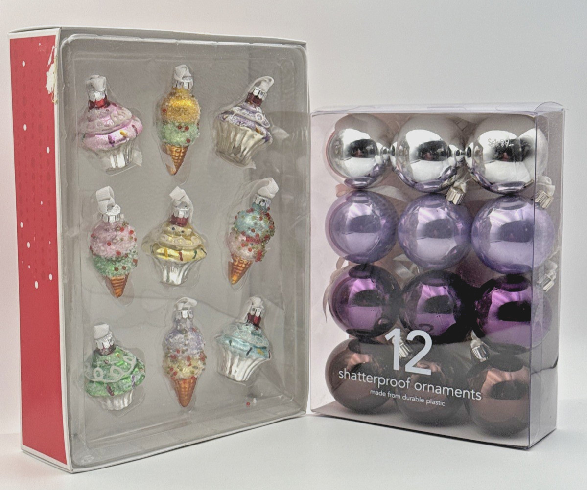 Martha Stewart Kmart & Target Xmas Twilight 2 NOS Boxed Vintage Ornament Lot