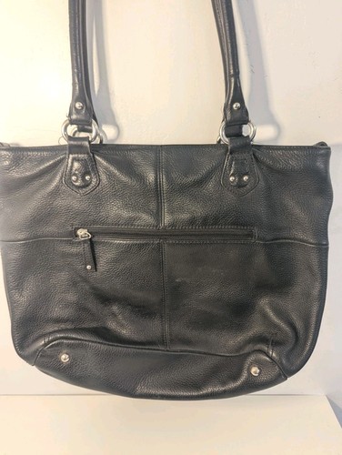 Tignaello schwarze Leder große Handtasche 11x15x4 Taschen klassisch Luxus - Bild 5 von 17