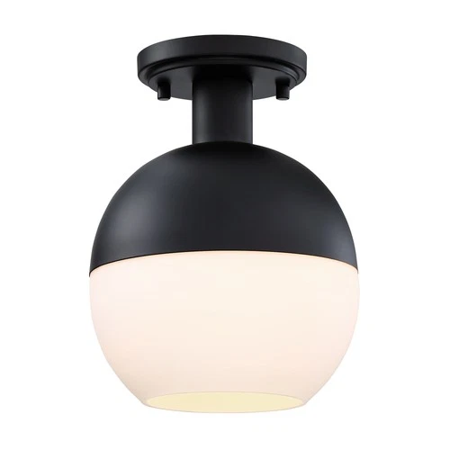 Designers Fountain D321M-SF Linden 8"W Semi-flush Globe Ceiling - Black - Picture 7 of 7