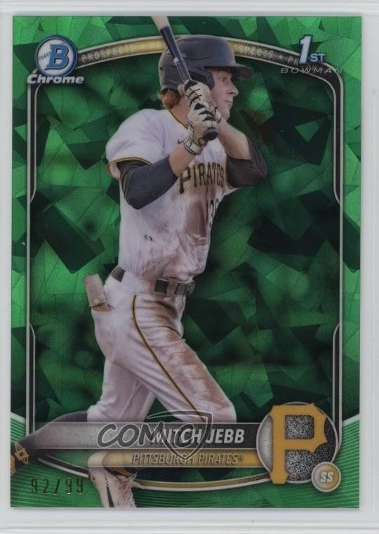 2025 Bowman Sapphire Chrome Prospects Green 92/99 Mitch Jebb #BCP-41 16e6