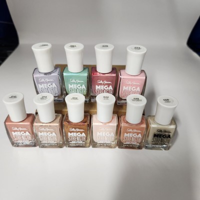 Sally Hansen Mega Strength Nail Polish Lot of 10 Assorted Shades New 0.4 oz Each