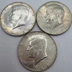 Bundle Of 3 1965, 67, 68 US Kennedy Half Dollars 40% Silver  Philadelphia Coin