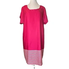Smart Set Dress Womens Size M Watermelon Pink Silky Sheath Lined Loose Fit Cool