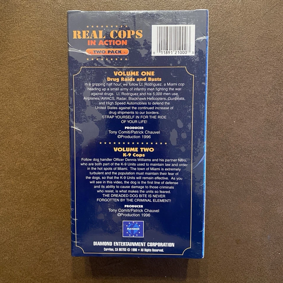 Real Cops In Action VHS 1996 Screener Promo 2 Tape Set Brand New Sealed Foto 2 de 4