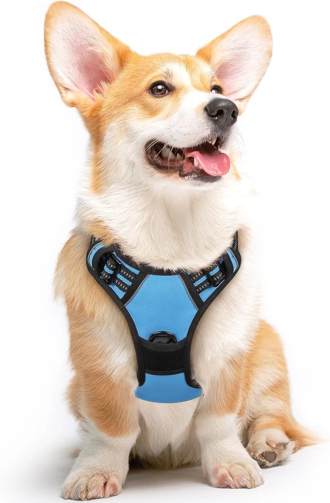 Dog Harness for Large Dogs, No Pull Service Vest with Reflective Strips and Cont