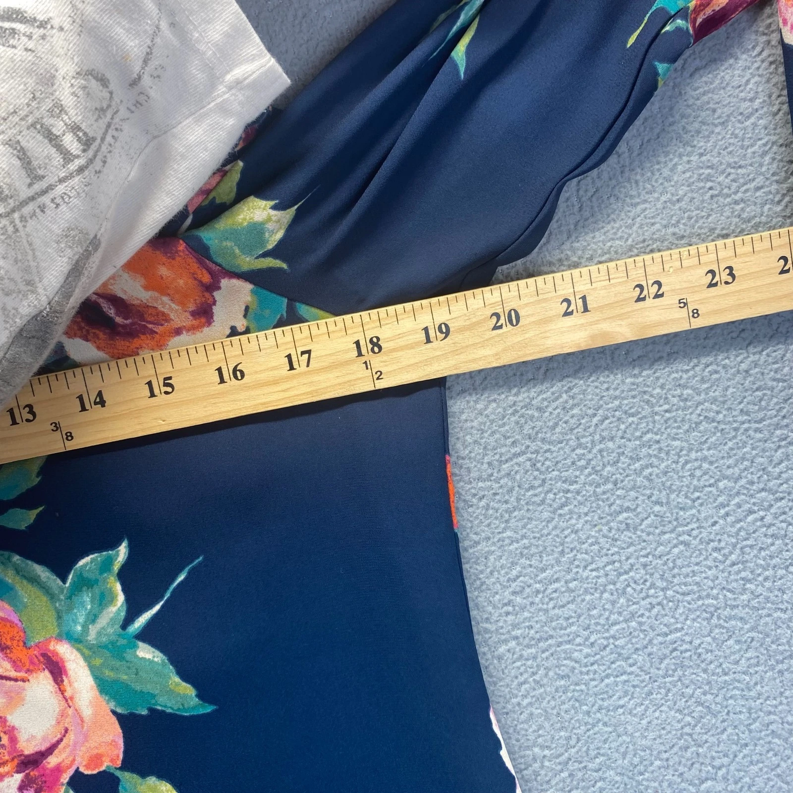 VETEMENTS EVERLY Vestito Donna Taglia M Blu Cambio Floreale Manica a Campana Foderato con Zip Posteriore Preppy